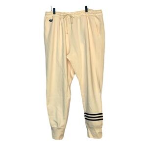 Adidas Men’s 3 Stripes Cream Heavyweight SweatPants Size 2XL NWT